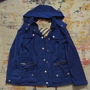 Burberry Royal Blue Hooded Jacket